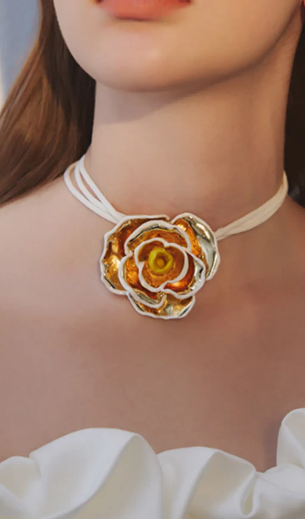 flower rose necklace