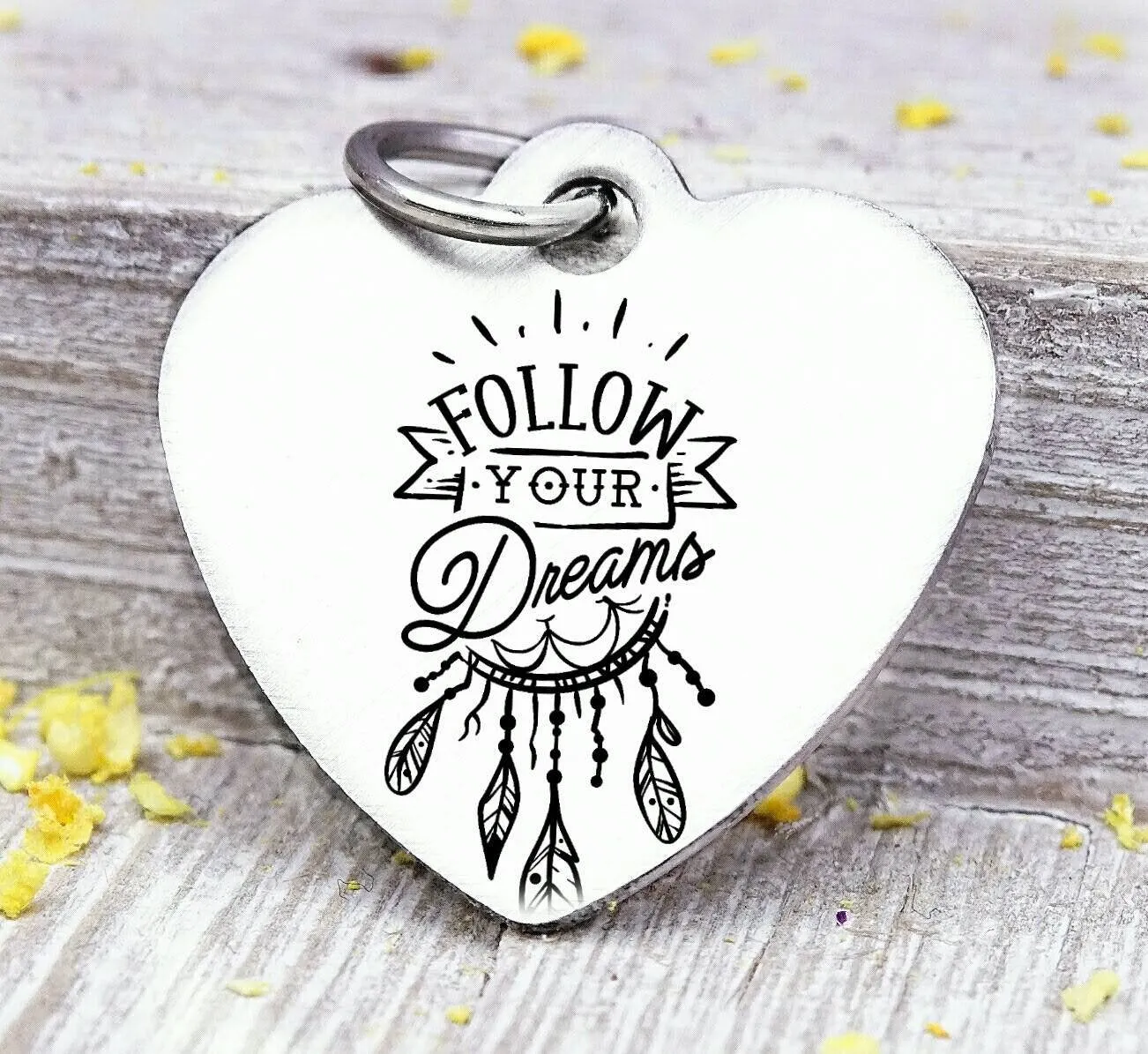 Follow your dreams, dreams, dream charm dreamcatcher charm, wild, charm, Steel charm 20mm very high quality..Perfect for DIY projects