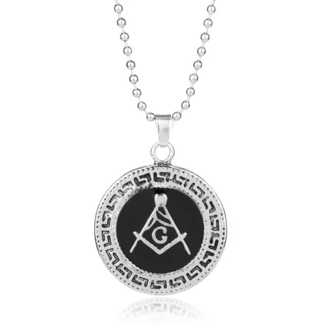 Freemasonry Compass Square Pendant Necklace