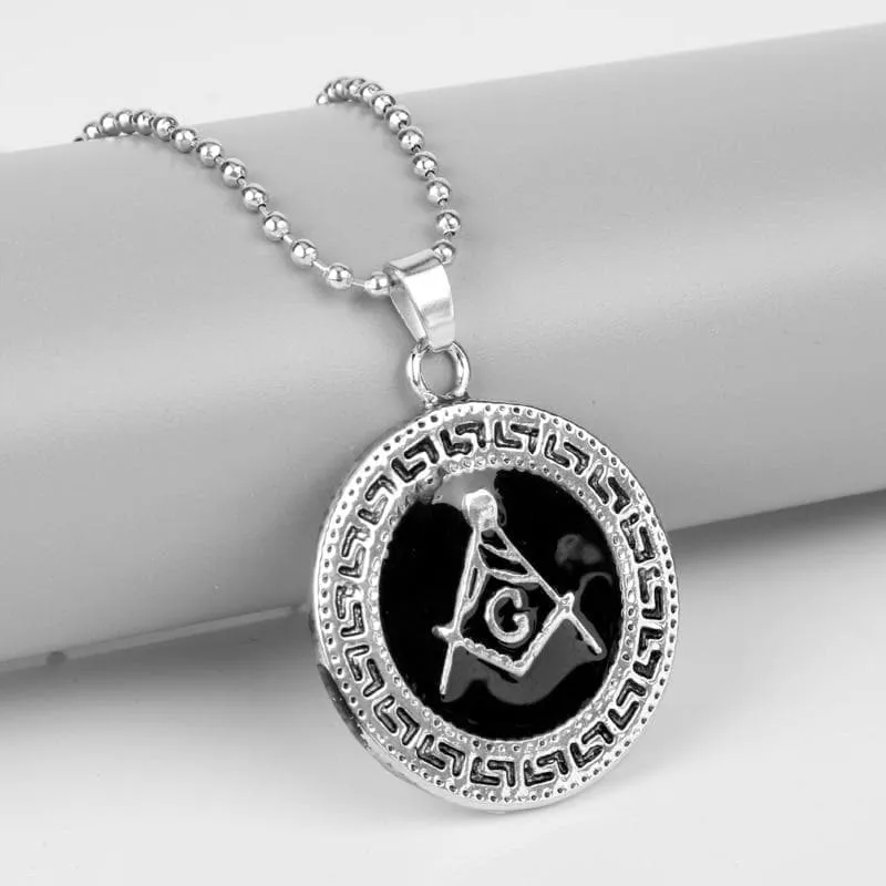 Freemasonry Compass Square Pendant Necklace