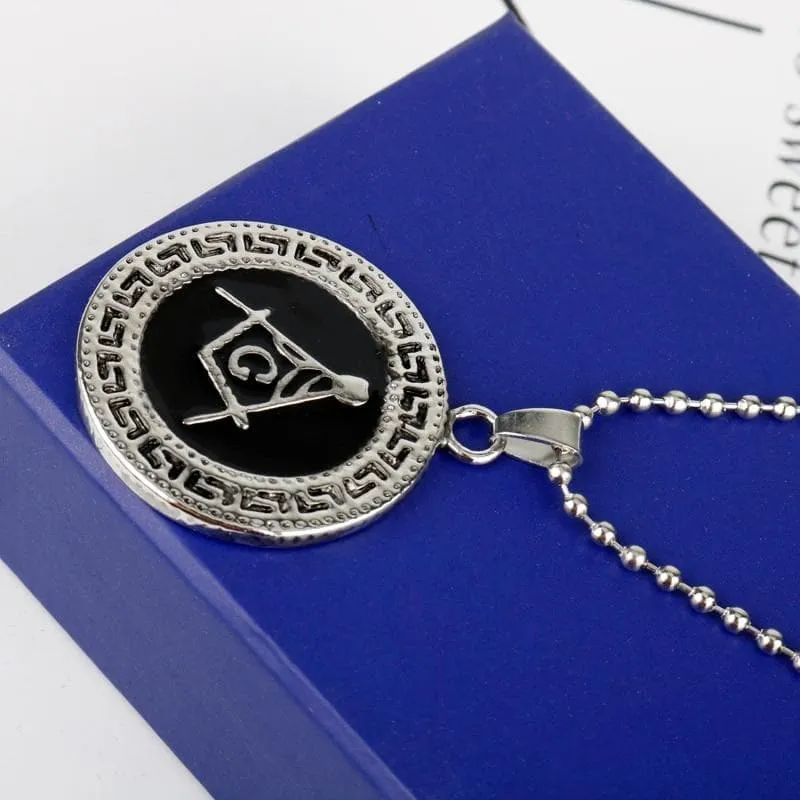 Freemasonry Compass Square Pendant Necklace