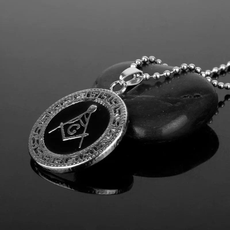Freemasonry Compass Square Pendant Necklace