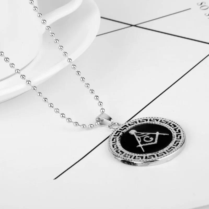 Freemasonry Compass Square Pendant Necklace