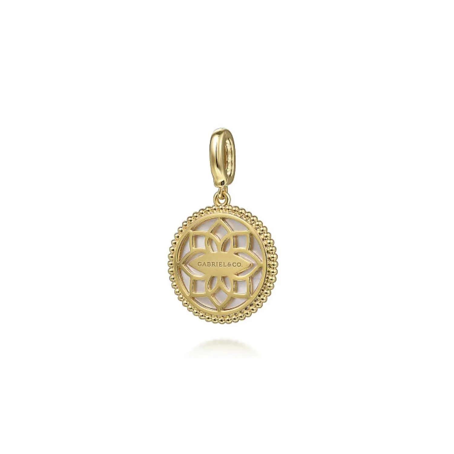 Gabriel & Co. Bujukan Diamond Starburst Compass Mother of Pearl Medallion Pendant