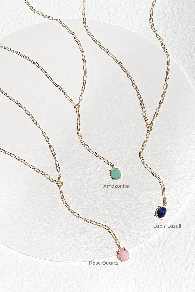 Gemstone Lariat Necklace