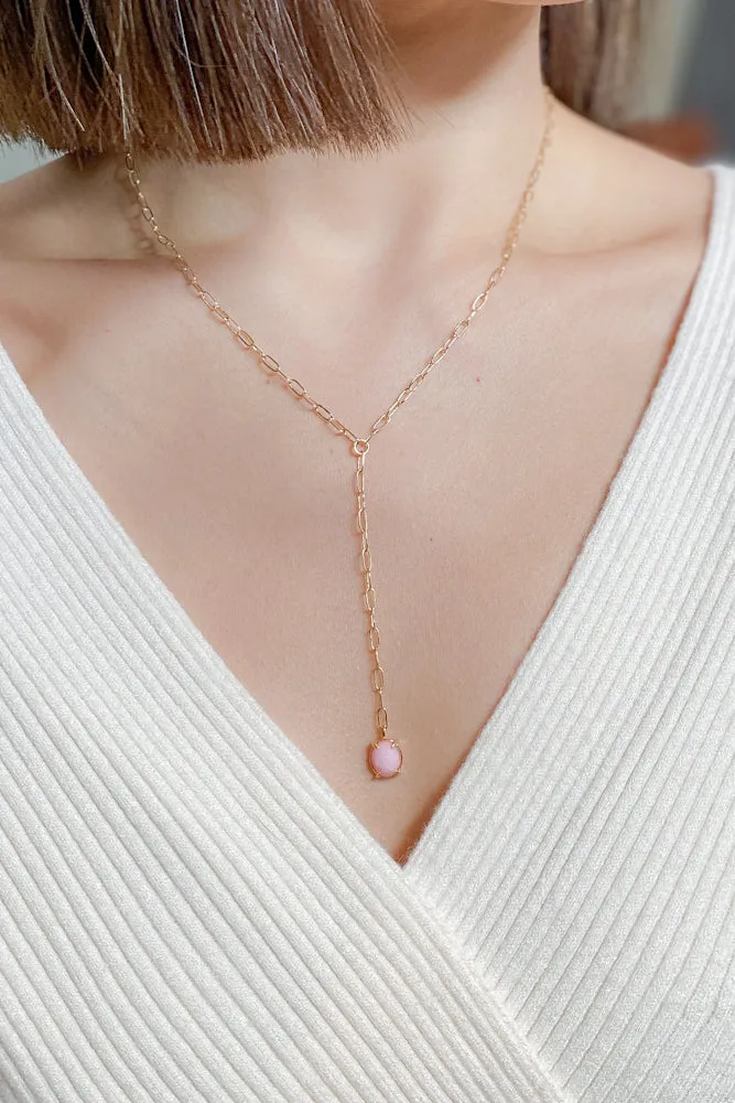 Gemstone Lariat Necklace