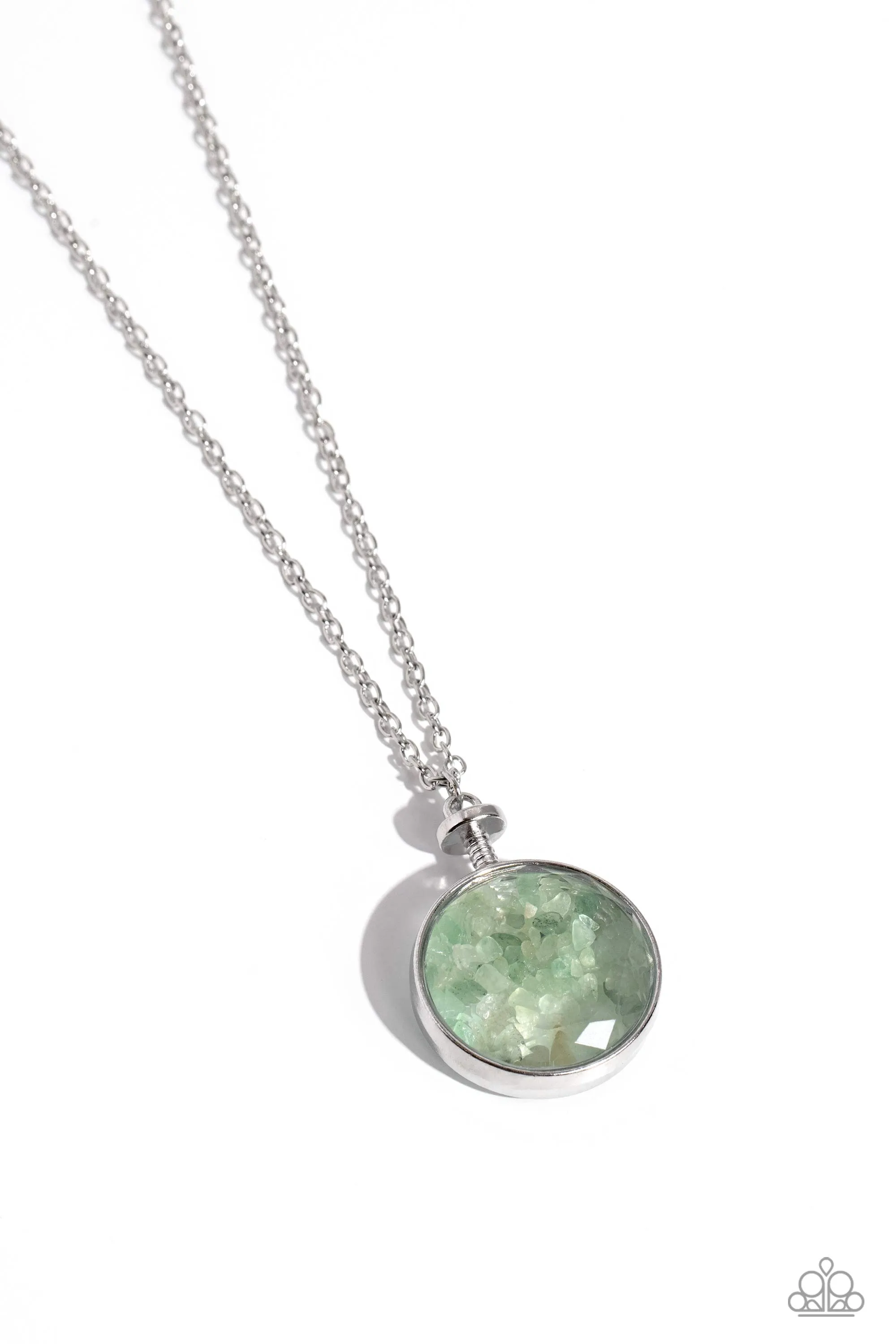 Geo Mine - Green - Jade Stone Paparazzi Long Necklace