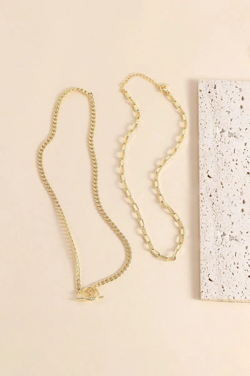 Geometric Paperclip Chain Necklace