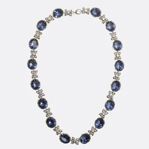 Georgian Revival  Blue & White Paste Rivière Necklace