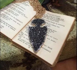 Gilded Arrow Head Pendant encrusted with crystals and made in Turkey
