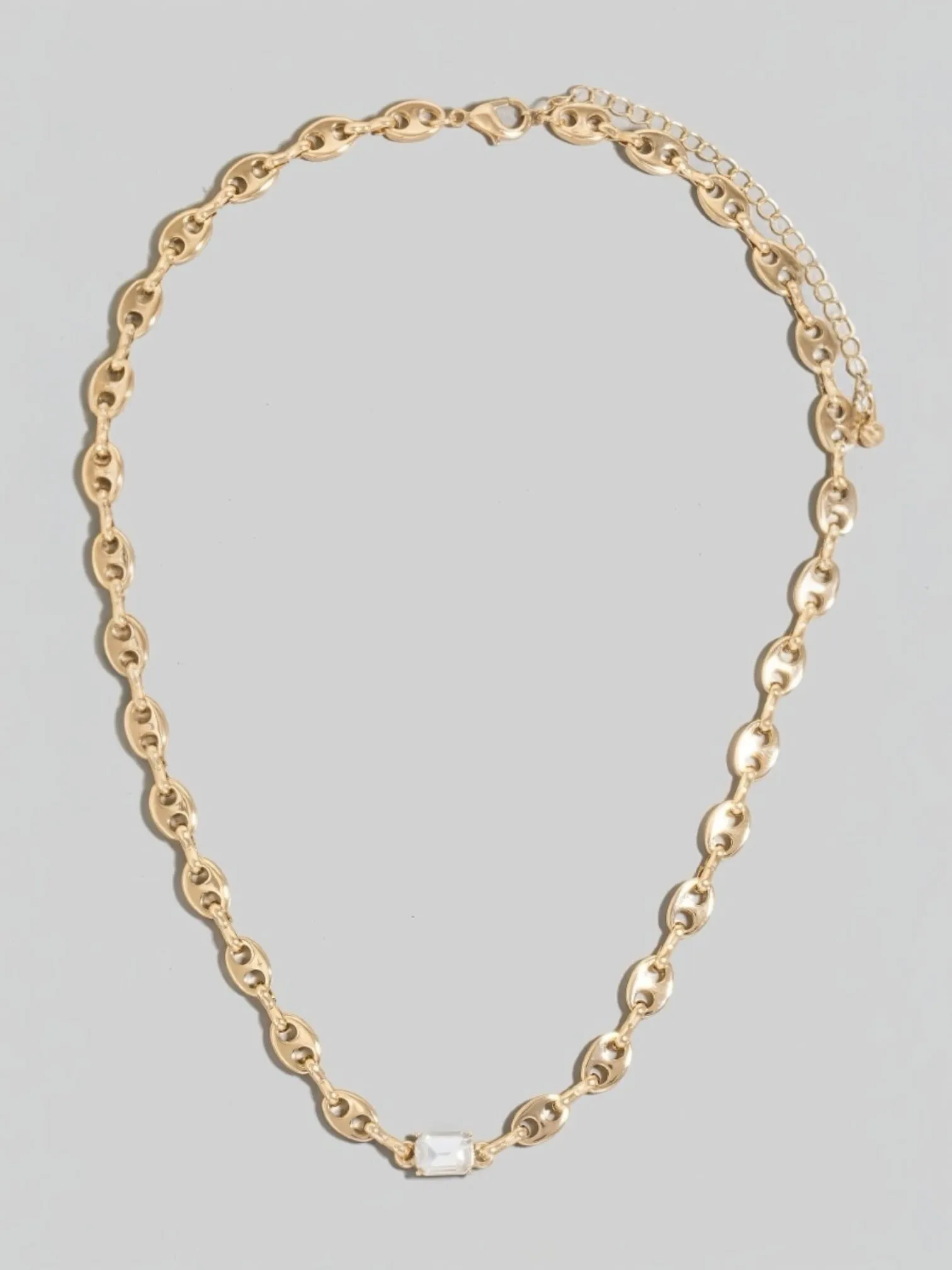Glass Charm Anchor Chain Necklace