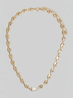 Glass Charm Anchor Chain Necklace
