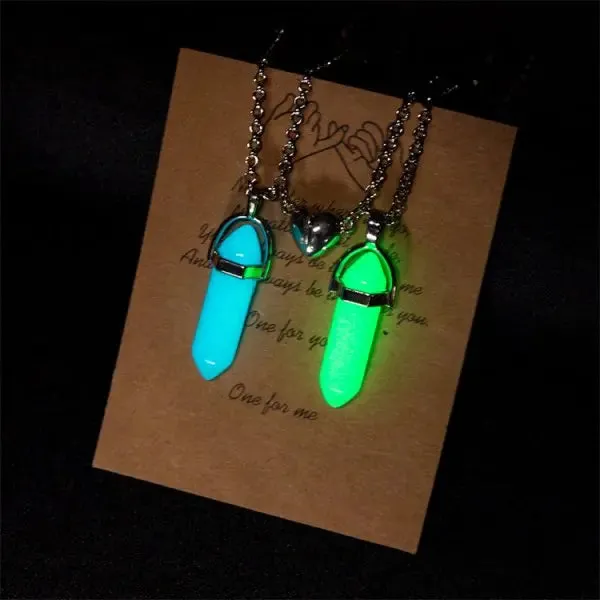 Glow-in-the-Dark Luminous Beads Necklace – Star & Heart Pendants for Men & Women, Perfect Halloween Gift™