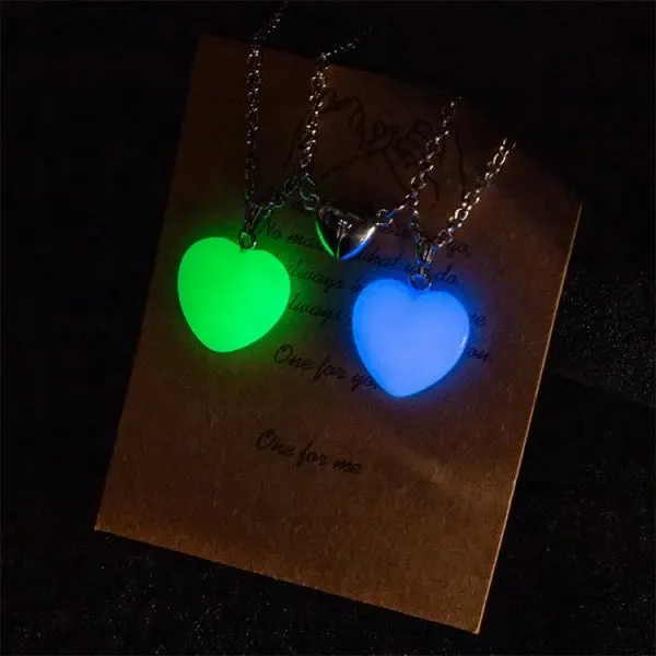 Glow-in-the-Dark Luminous Beads Necklace – Star & Heart Pendants for Men & Women, Perfect Halloween Gift™