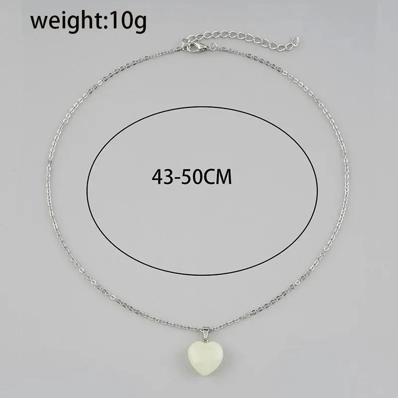 Glow-in-the-Dark Luminous Beads Necklace – Star & Heart Pendants for Men & Women, Perfect Halloween Gift™