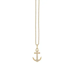 Gold & Diamond Anchor Charm