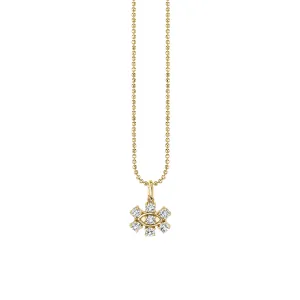 Gold & Diamond Marquise Eye Flower Charm