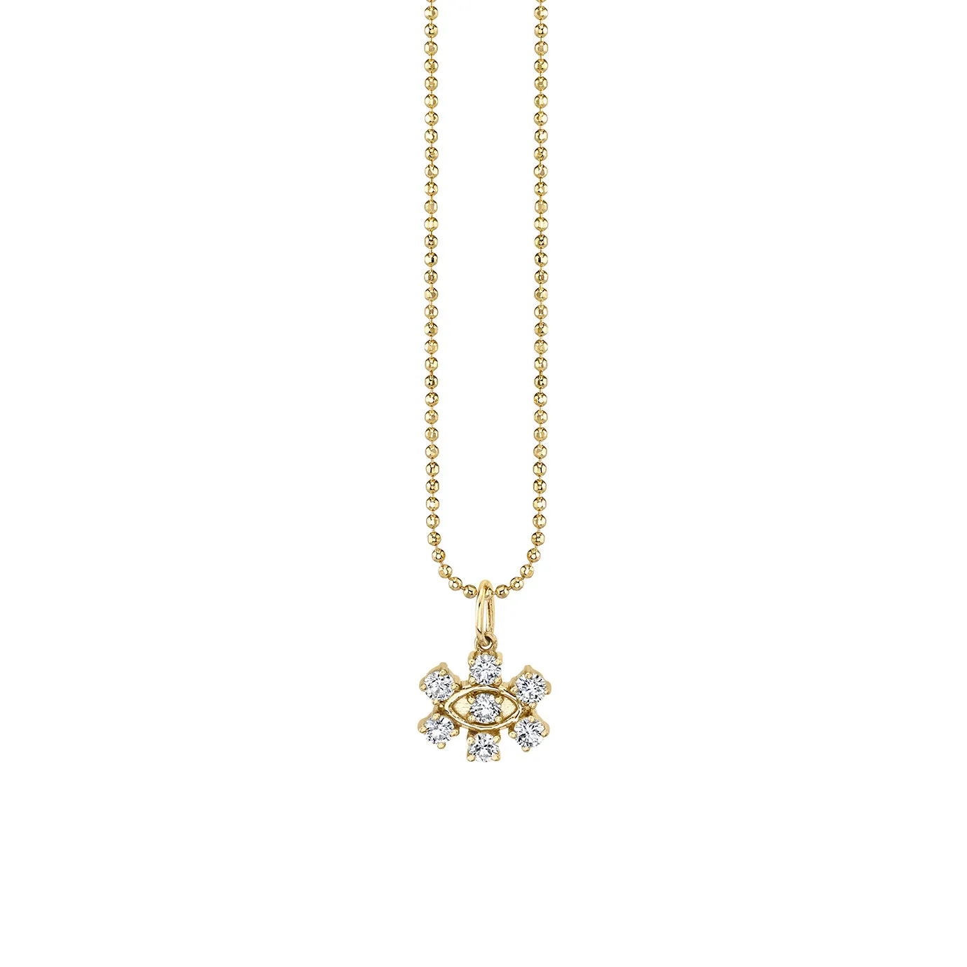 Gold & Diamond Marquise Eye Flower Charm