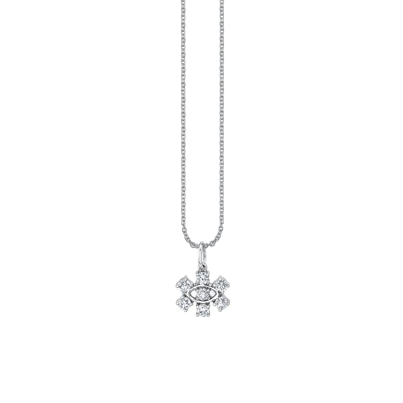 Gold & Diamond Marquise Eye Flower Charm