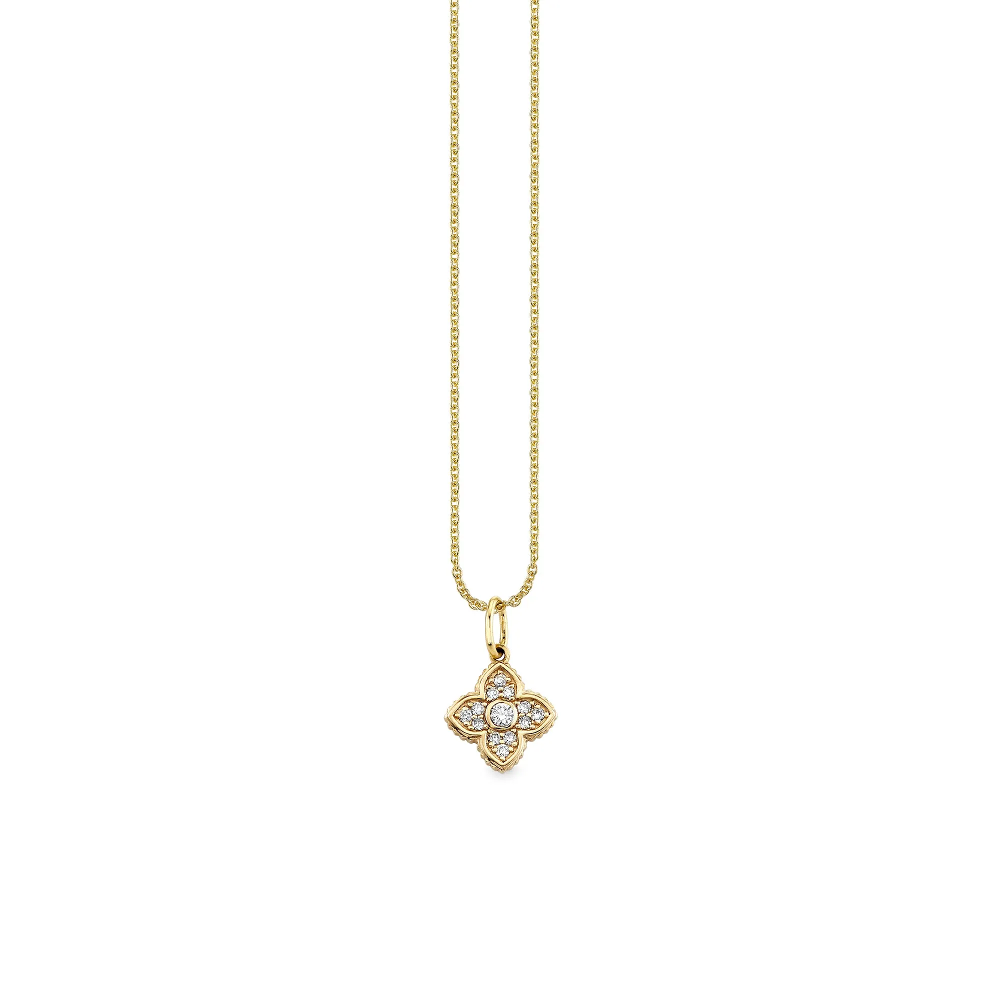 Gold & Diamond Mini Moroccan Flower Charm