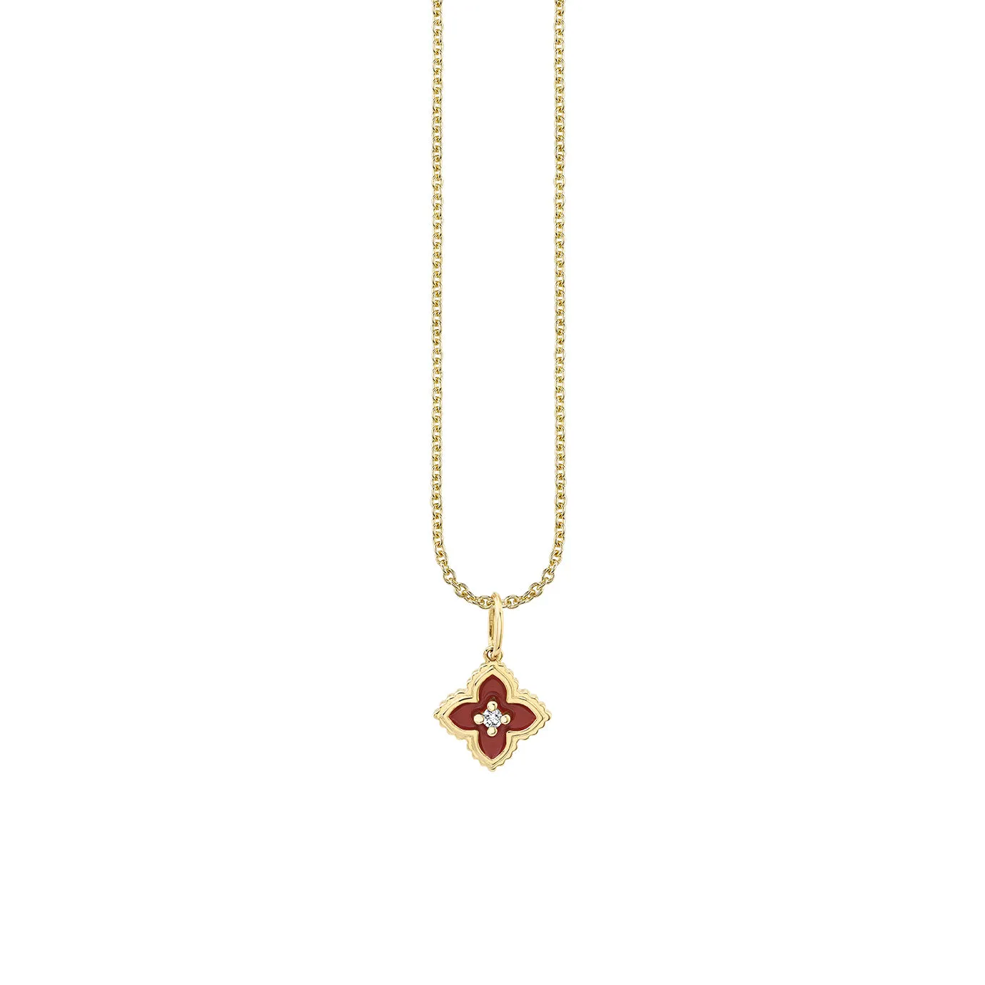 Gold & Diamond Mini Moroccan Flower Enamel Charm