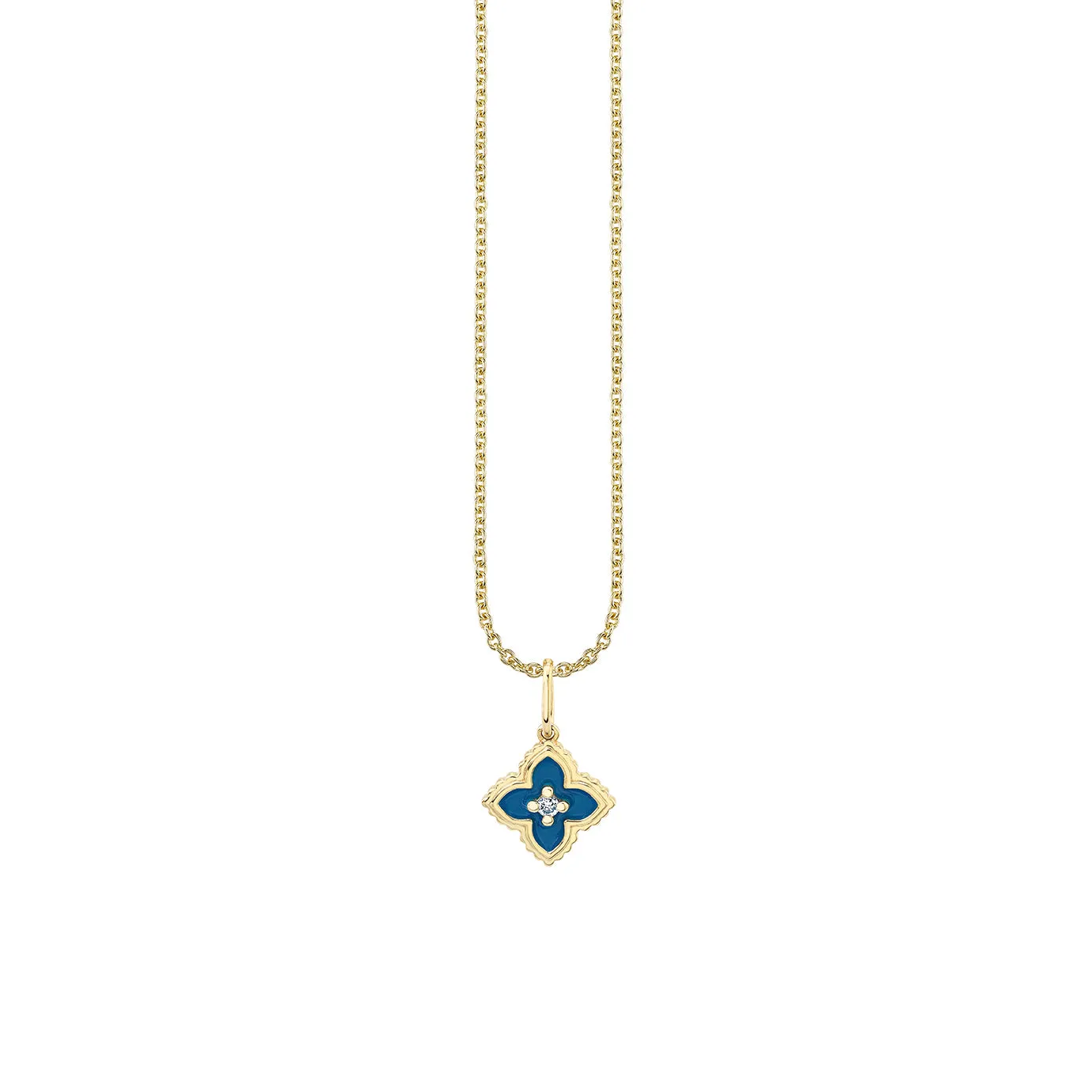 Gold & Diamond Mini Moroccan Flower Enamel Charm