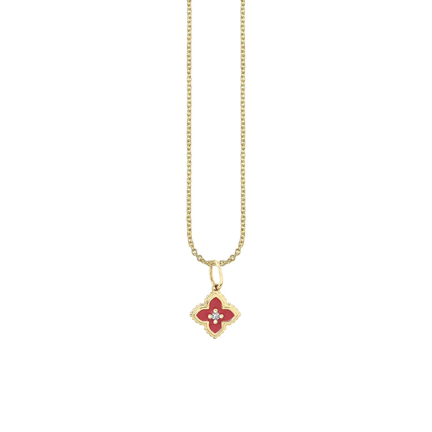 Gold & Diamond Mini Moroccan Flower Enamel Charm