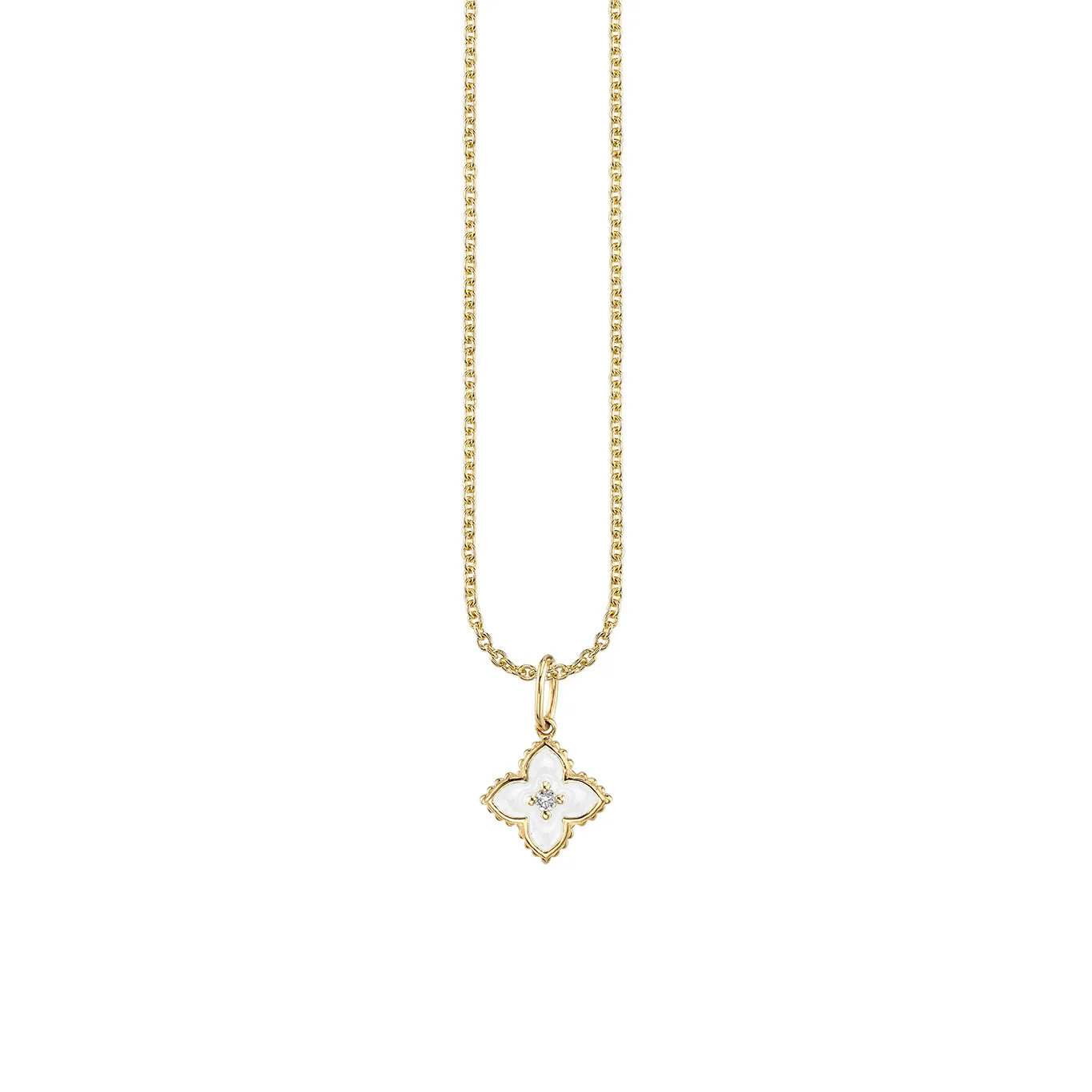 Gold & Diamond Mini Moroccan Flower Enamel Charm
