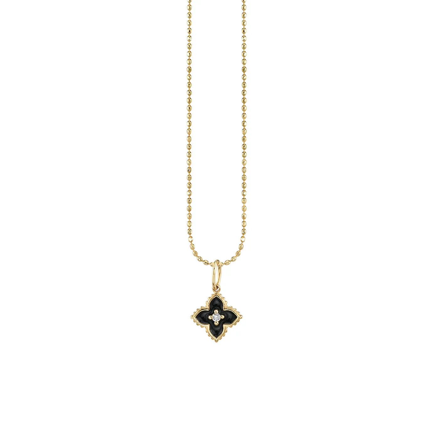Gold & Diamond Mini Moroccan Flower Enamel Charm
