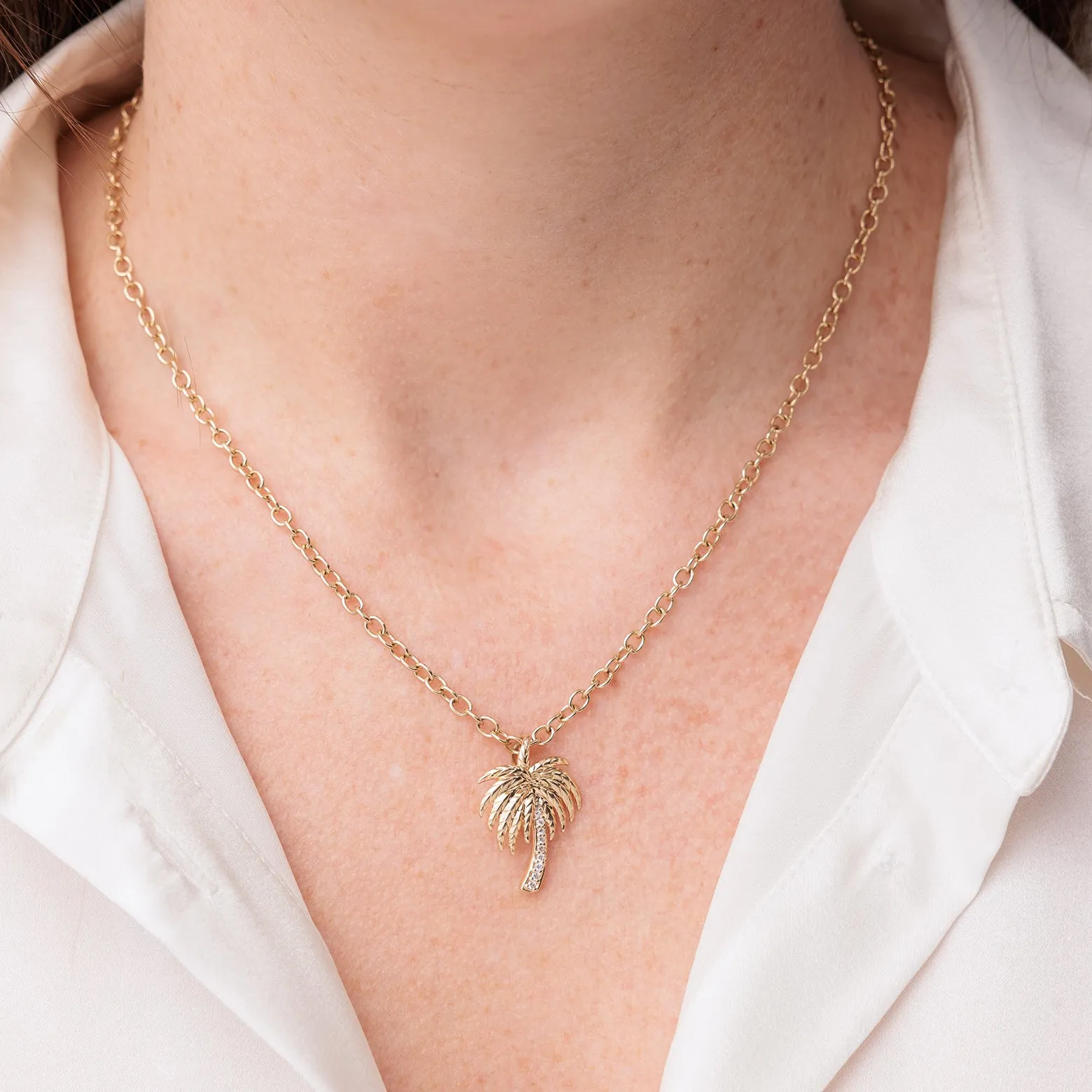 Gold & Diamond Palm tree Charm