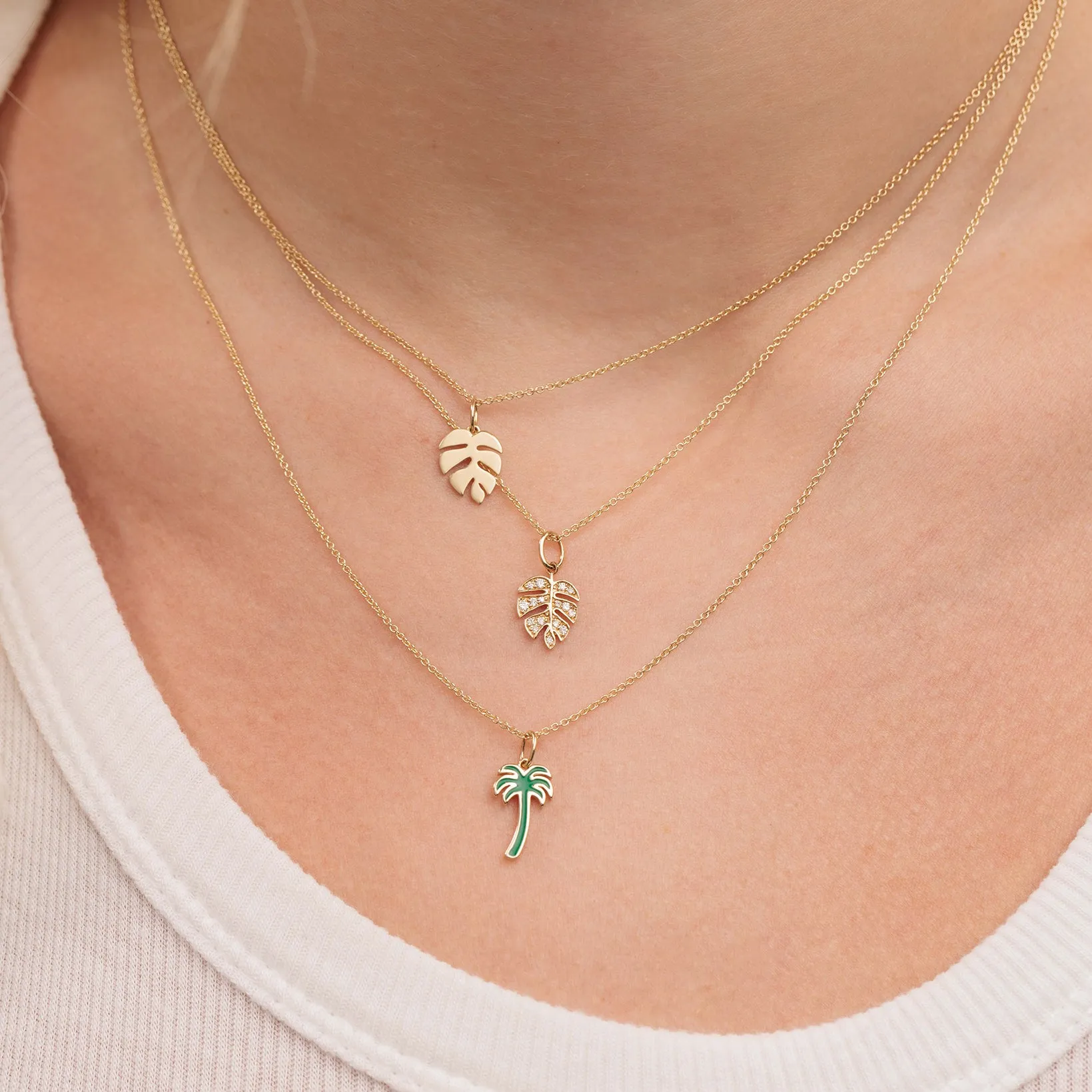 Gold & Enamel Palm Tree Charm