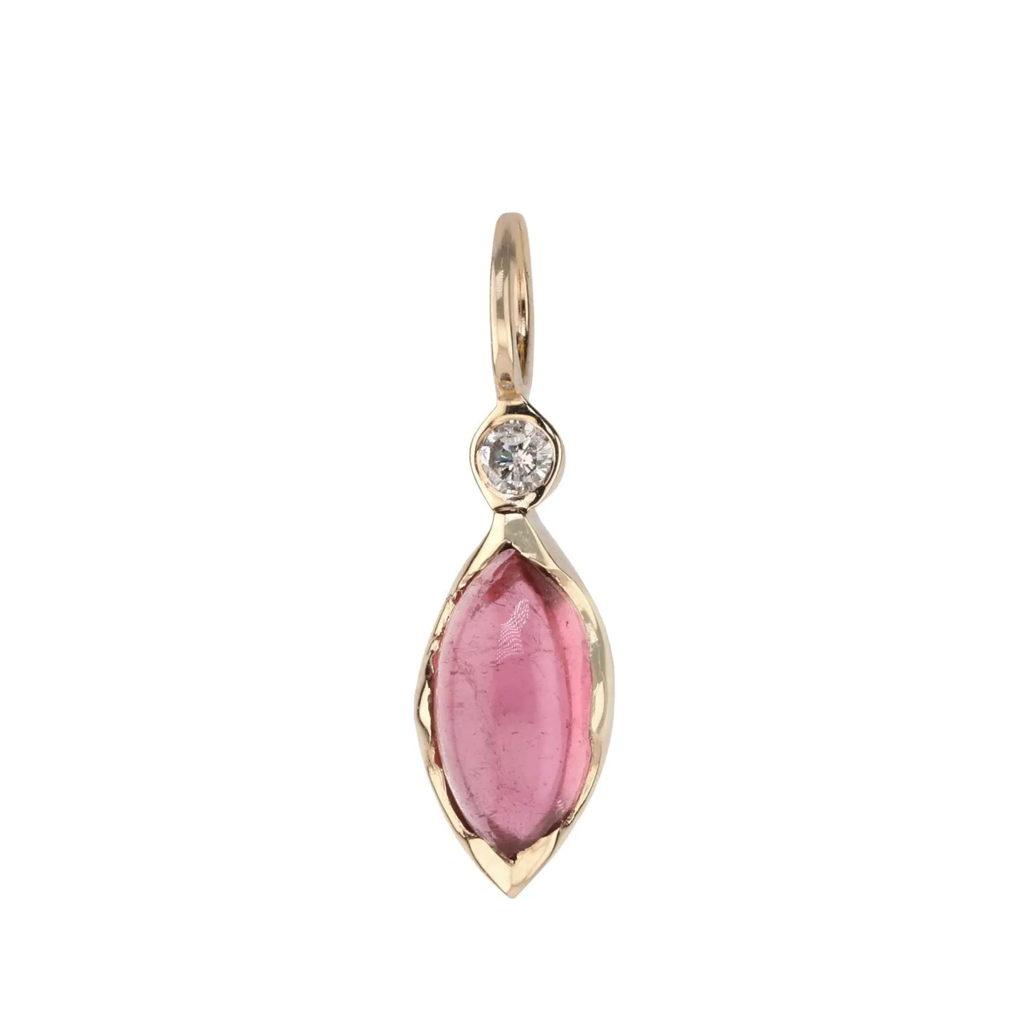 Gold Bezel-Set Marquise Pink Tourmaline "Talisman" Pendant