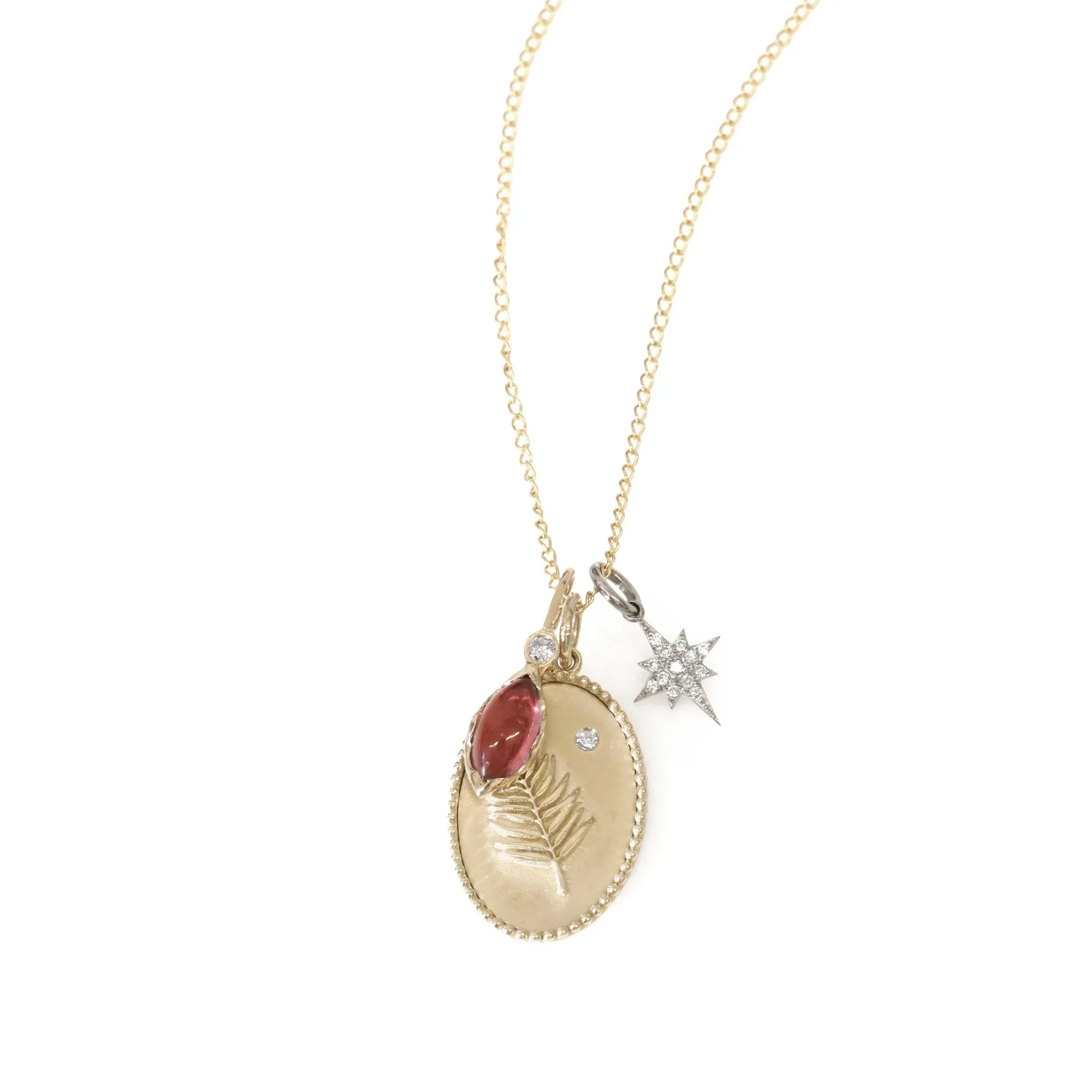 Gold Bezel-Set Marquise Pink Tourmaline "Talisman" Pendant