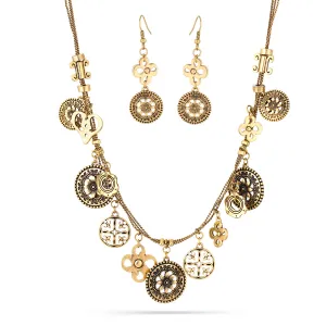 GOLD CHARM EARRINGS AND  NECKLACES #HNN E86989GDOX