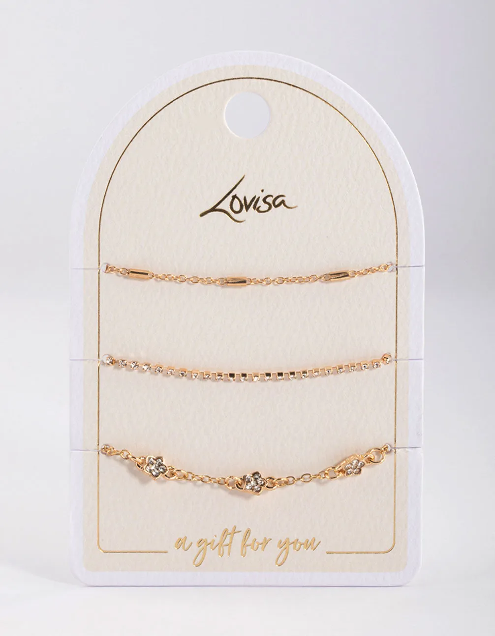 Gold Cupchain & Flower Bracelet Pack