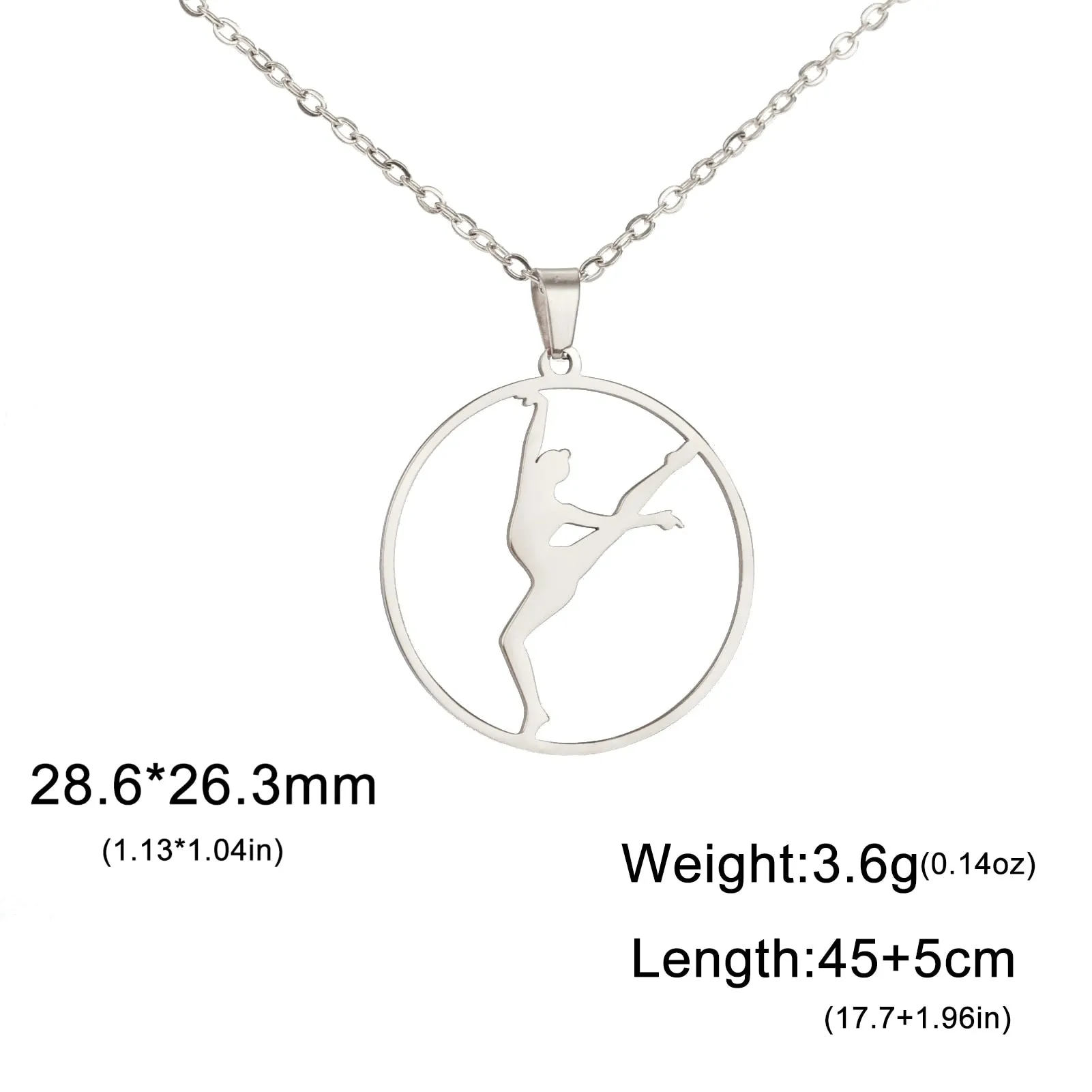 Gold Gymnast Girl Pendant Necklace