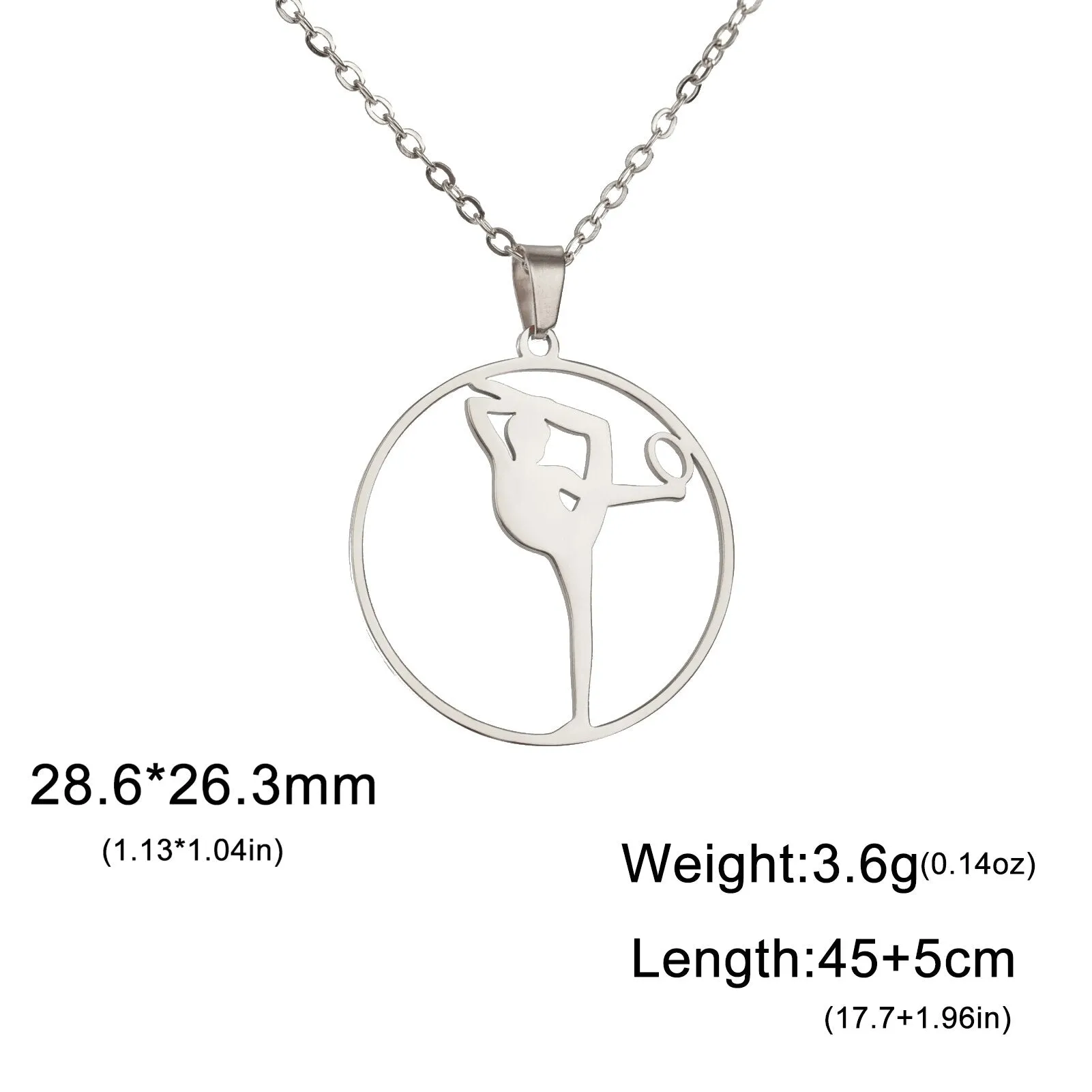 Gold Gymnast Girl Pendant Necklace