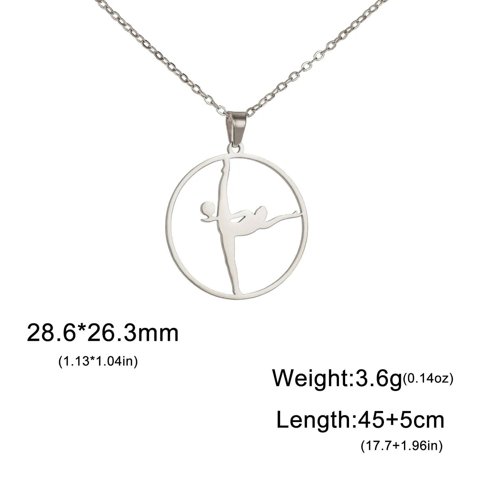 Gold Gymnast Girl Pendant Necklace