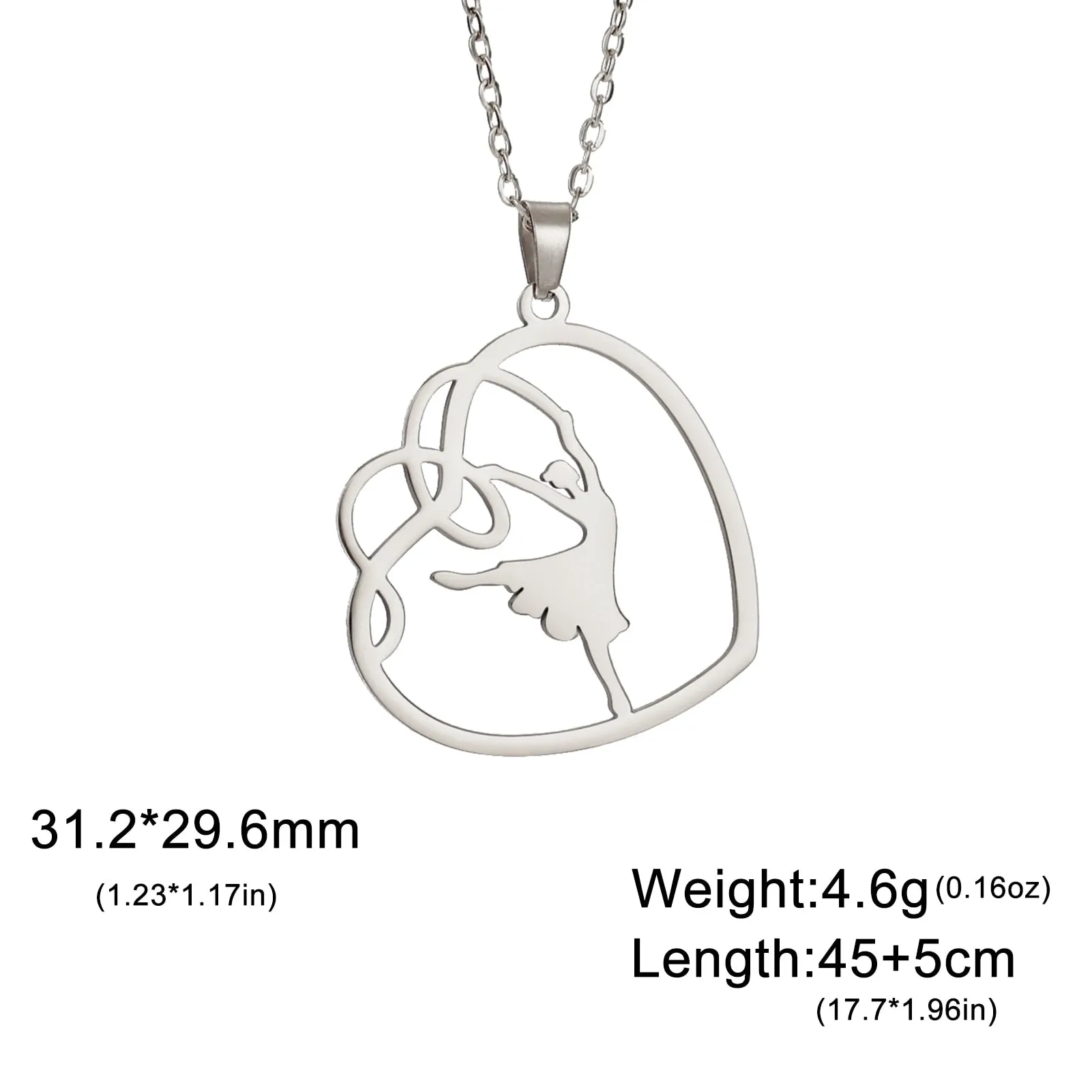 Gold Gymnast Girl Pendant Necklace
