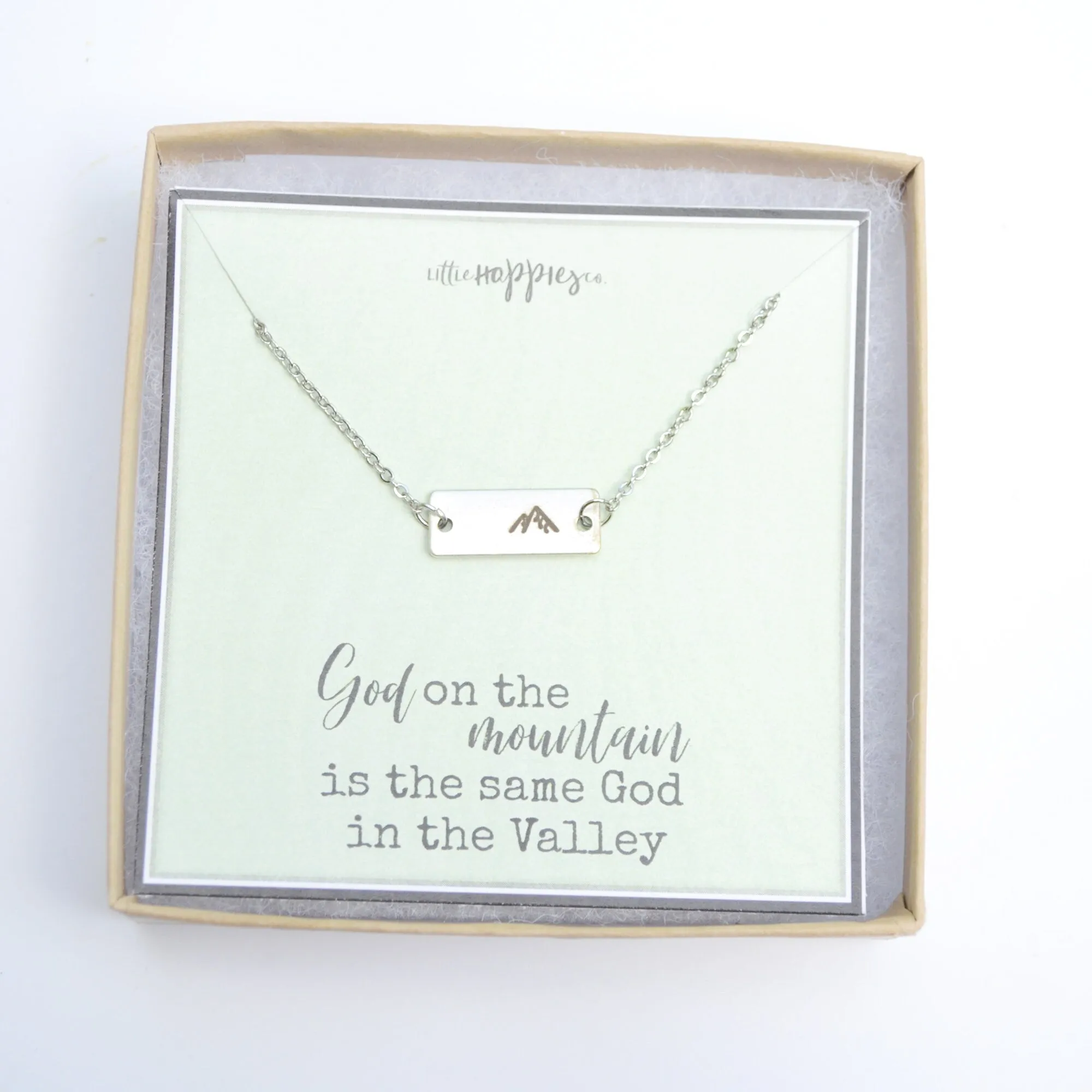 Gold Mountain Necklace, Faith Necklace, Religious Jewelry, Mountain Necklace, Christian Gifts for Friends, Mountain Pendant Necklace
