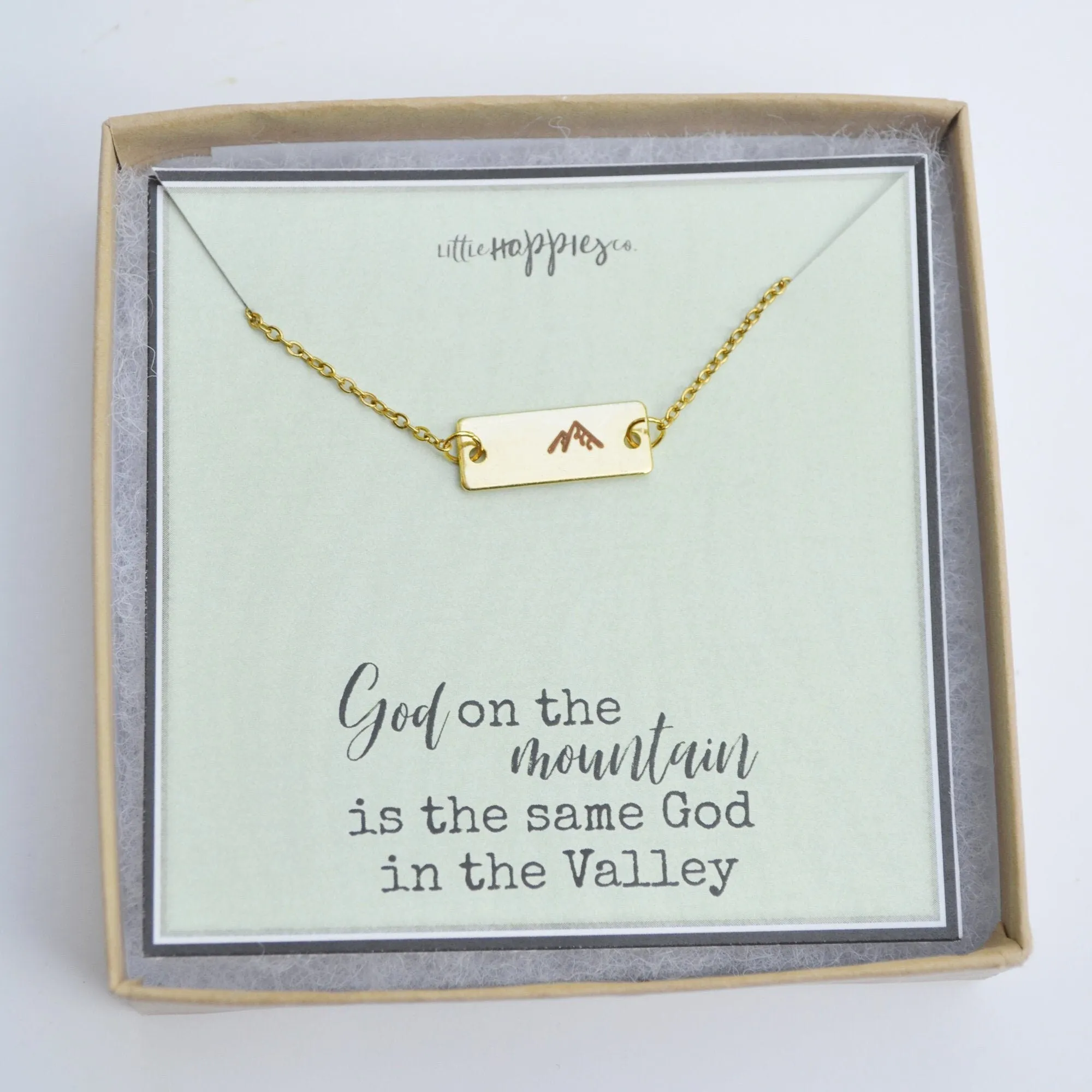 Gold Mountain Necklace, Faith Necklace, Religious Jewelry, Mountain Necklace, Christian Gifts for Friends, Mountain Pendant Necklace