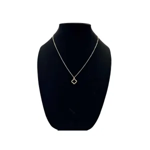 Gold Open Flower Charm Necklace