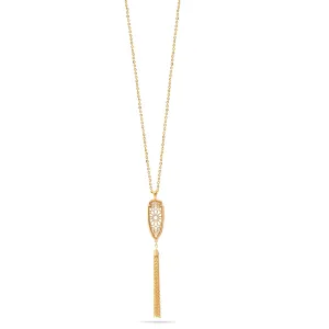 GOLD PENDANT TASSEL NECKLACE #SWKK-11217GLD (LA18)