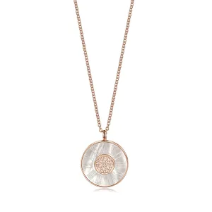 Gold Plated Stainless Steel Roman Numeral Pendant Necklace