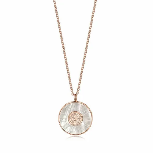 Gold Plated Stainless Steel Roman Numeral Pendant Necklace