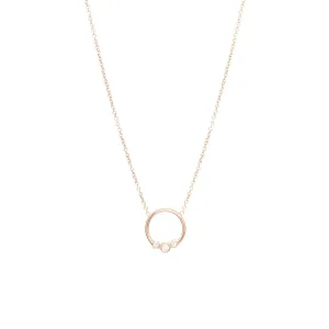 Graduated Bezel Diamond Circle Necklace