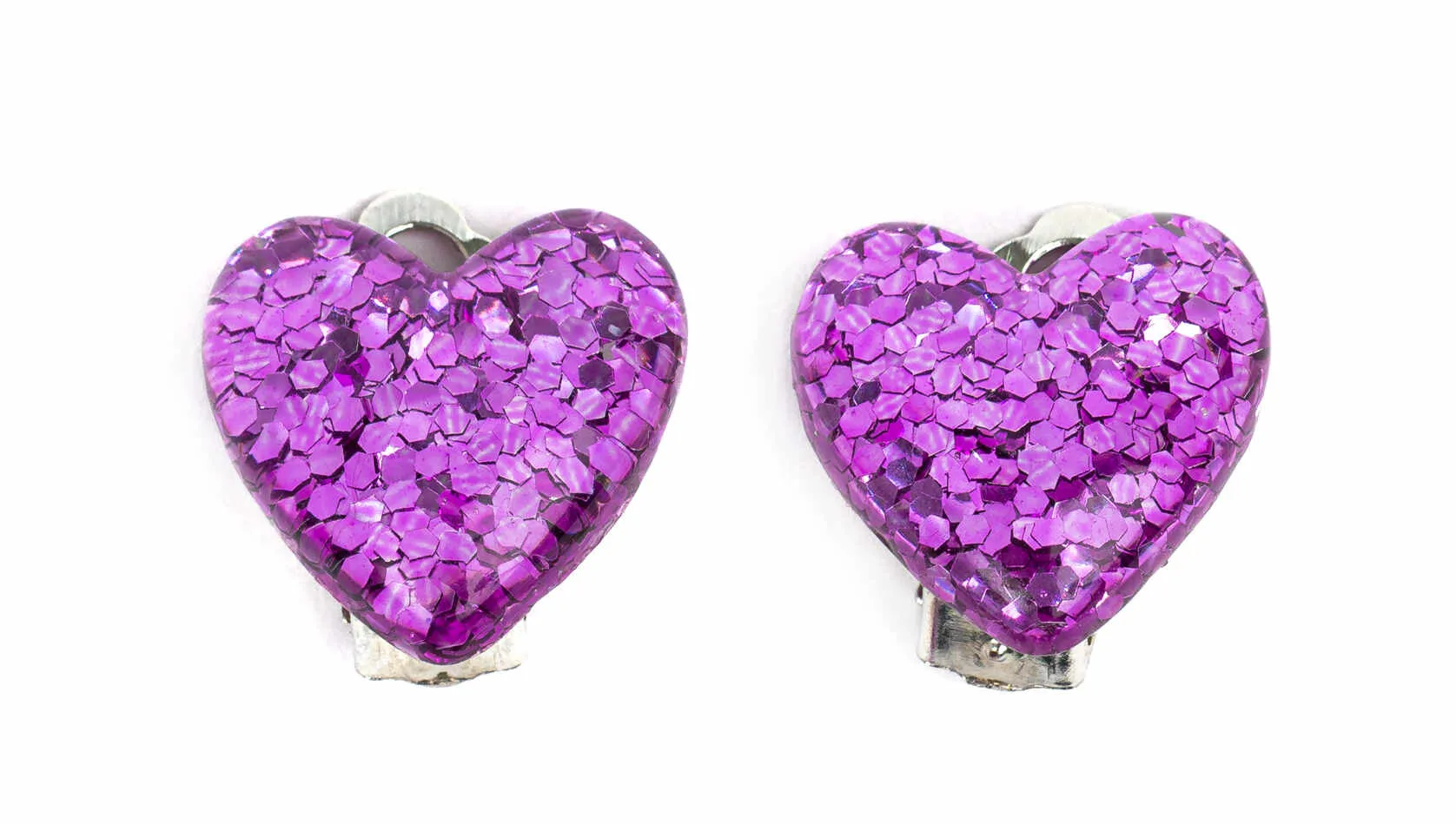 Great Pretenders Boutique Glitter Hearts Clip On Earrings