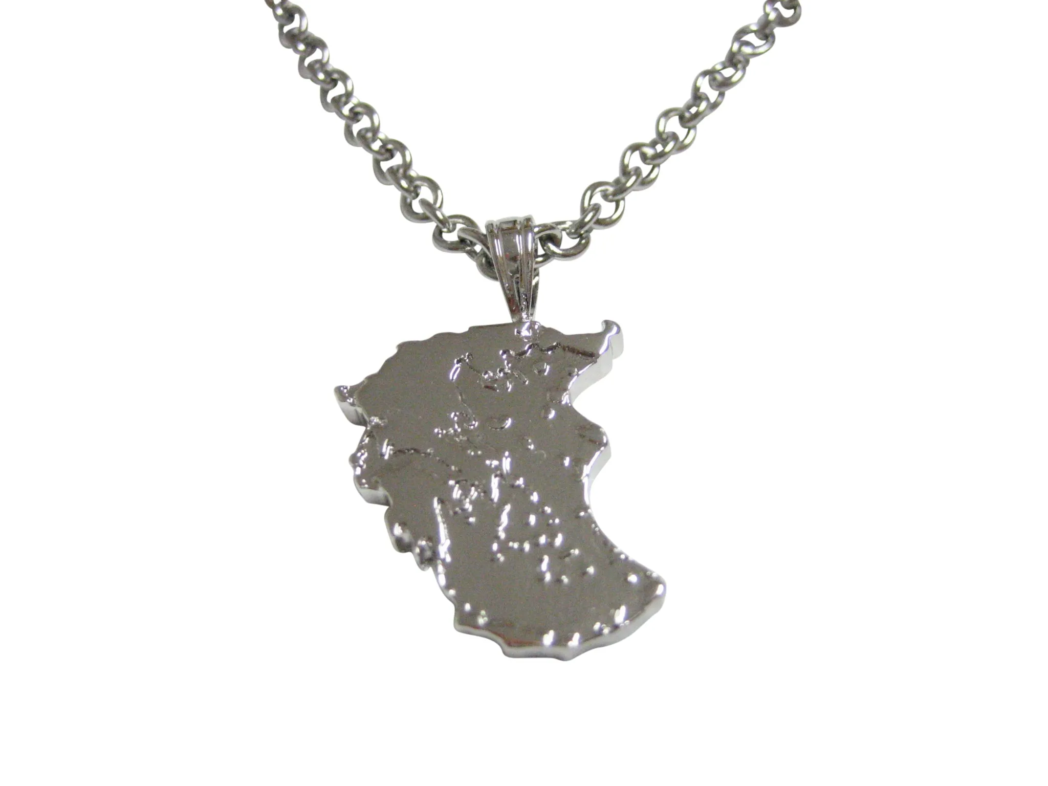 Greece Map Shape Pendant Necklace
