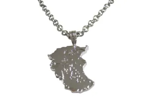 Greece Map Shape Pendant Necklace