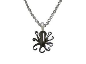Gunmetal Toned Octopus Pendant Necklace